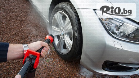 Цялостно VIP почистване на автомобила с белгийски препарати NERTA + 1 литър наливна течност за чистачки + полиране на фарове и стопове (по избор), от Автомивка в бензиностанция ЕКО