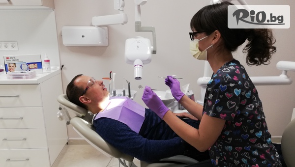 Почистване на зъбен камък и плака, полиране на зъбите с Air Flow + обстоен преглед и план за лечение + БОНУС със 75% отстъпка, от Дентален кабинет Казбек