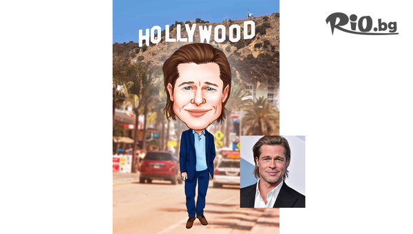 Рамкирана дигитална карикатура или шарж за до четирима, от Caricaturezone