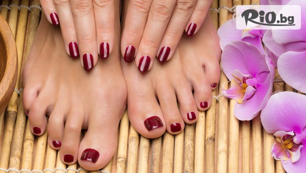 Маникюр и Педикюр с лак или гел лак + каучукова база или Ноктопластика с висок клас Polygel + гел лак, от Студио за красота Брилянт