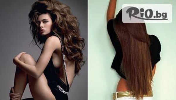 Боядисване с боя на клиента, подхранваща терапия с арганово масло + оформяне на прическа по избор (изправяне, ретро преса или букли) само за 8.90 лв. вместо за 27 лв.