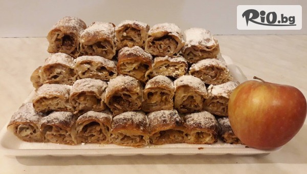 1 или 2 килограма домашен щрудел на хапки с ябълка, орехи и канела, от Работилница за вкусотии Рави