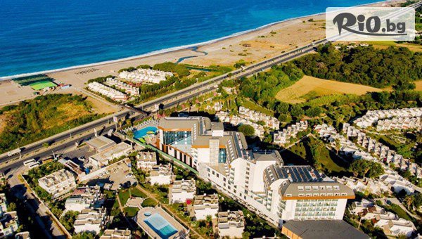 Бюджетна самолетна почивка на първа линия в Сиде, Турция през цялото лято! 7 Ultra All Inclusive нощувки в Throne Beach Resort & Spa 5*, с полет от София