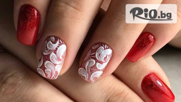 Маникюр с гел лак + безплатно сваляне на стар гел лак и 2 декорации, от Салон за красота Rhea
