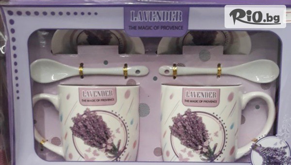 Комплект от 2 порцеланови чаши "Лавандула", от Prodavalnikbg.com