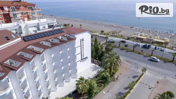Last Minute: Самолетна почивка в Sun Star Beach Hotel 4*, Алания на 50 метра от плажа! През Октомври 7 All Inclusive нощувки + открит басейн и водна пързалка, с полет от София