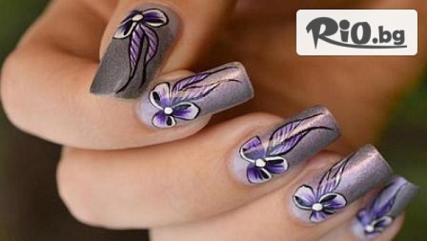 Траен маникюр с гел лак Gelish, CND Shellac, Тhe black bottle, Clarissa + 2 декорации с 67% отстъпка за 9.90лв, от Polly Art Atelie