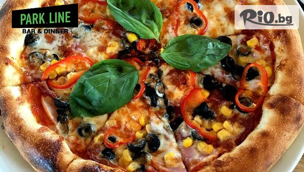 Голяма пица по избор и Домашна бисквитена торта, от Ресторант-Пицария Park Line