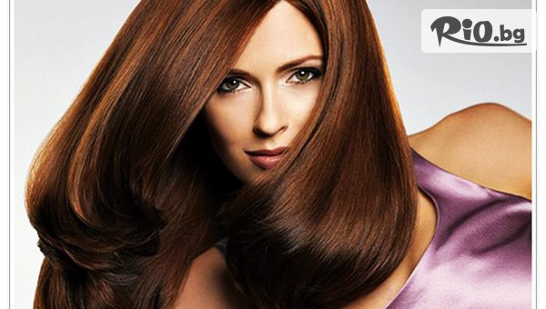 Всекидневна прическа: Изправяне + обем в корена или Масажно измиване + ампула според типа коса + право изсушаване, от Салон за красота Амазонка