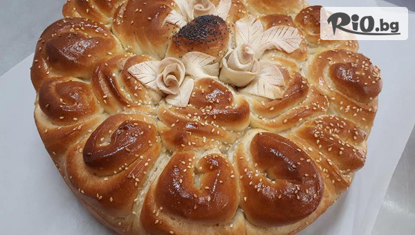 Вкусна празнична Погача 3 рози, от Пекарна Слънце