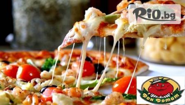 Кулинарно изкушение! 3 малки пици или 2 големи пици + 2 десерта по избор от витрината само за 14.40 лв. от "Дон Домат", Манастирски ливади!