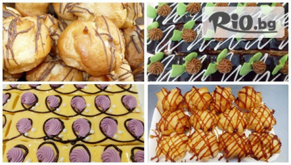 50 бр. Еклерчета или Ръчно рисувани петифури на цена от 6.89лв, от Сладкарница Поли Деси! Сладко изкушение за ВКЪЩИ!