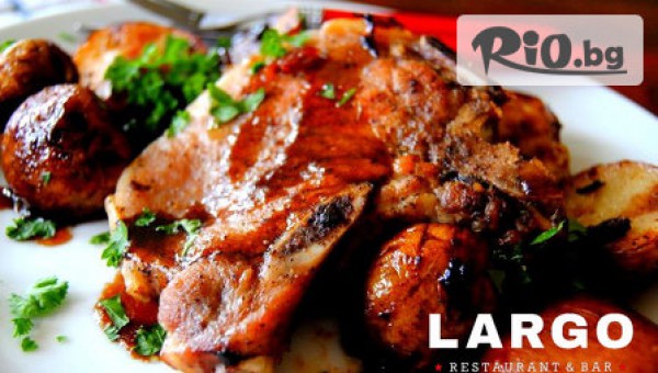 Свежа салата и основно ястие с гарнитура само за 8.51лв, от Ресторант - Бар Largo - в центъра на Варна
