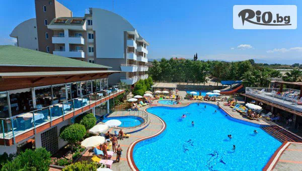 Самолетна почивка в Club Mermaid Village 4*, Алания! Септември и Октомври - 7 All Inclusive нощувки + 3 открити басейна, 3 водни пързалки
