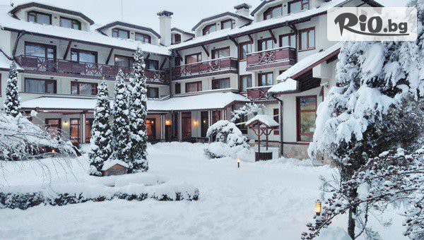 Коледа в Банско! 3, 4 или 5 нощувки, закуски и вечери, една Празнична + закрит басейн, СПА и шатъл до лифта от Хотел Евелина Палас 4*