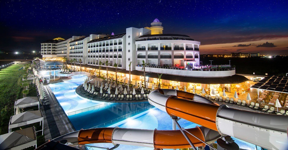 7 Ultra All Inclusive нощувки на човек + басейни и водни пързалки в Port River Hotel & SPA 5*, Сиде, Турция, полет от София