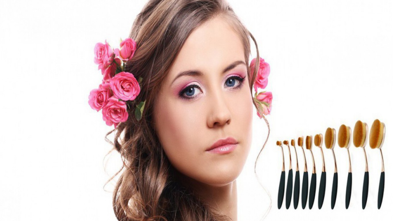 Професионален комплект овални четки за грим 10 бр. - за 28.77лв