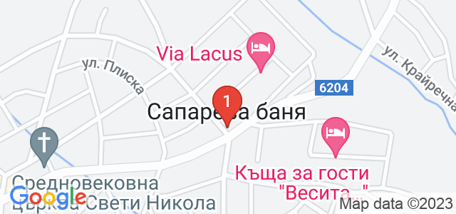 хотел Виа Лакус-Сапарева баня Карта